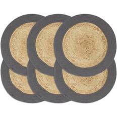 vidaXL 133859 6-pack Place Mat Natural/Anthracite