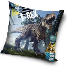 Blue Pillowcase Kid's Room MCU T-Rex Dinosaur Cushion Cover with Zipper 15.7x15.7"