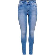 Only Blush Mid Ankle Skinny Fit Jeans - Blue Light Denim