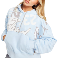 Nike Jordan All Over Printed Fleece Hoodie Women's - Celestine Blue/Summit White