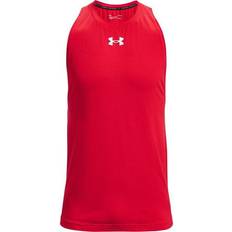 Red Tank Tops Under Armour Baseline Cotton Tank Top - Red/White