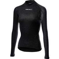 Fitness & Gym - Women Base Layers Castelli Flanders 2 Warm Long Sleeve Base Layer Women - Black