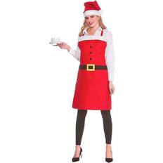 Unisex Santa Hats Fancy Dress Wicked Costumes Mrs Santa Claus Apron & Hat Instant Kit Costume Christmas