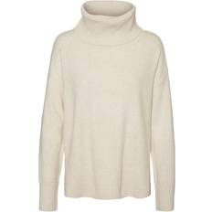 Slit Jumpers Vero Moda Doffy Cowl Neck Sweater - Birch/Detail Melange