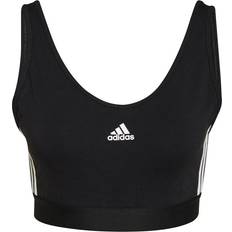 Adidas Women's Essentials 3-Stripes Crop Top - Black/White