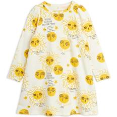 Mini Rodini Dresses Mini Rodini Moon And Sun LS Dress - Yellow (2215010023)