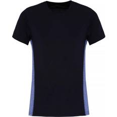 Tridri Contrast Panel Performance T-shirt Women - French Navy/Blue Melange