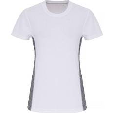 Tridri Contrast Panel Performance T-shirt Women - White/Black Melange