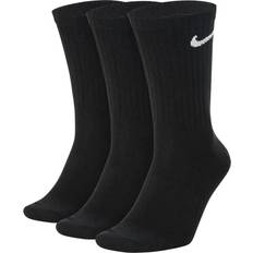 Black - Men Socks Nike Everyday Lightweight Training Crew Socks 3-pack - Black/White