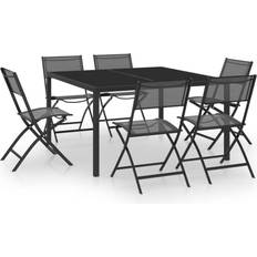 vidaXL 3073535 Patio Dining Set, 1 Table incl. 6 Chairs