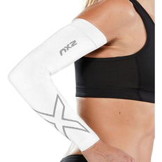 2XU Flex Compression Arm Sleeves - White/Grey