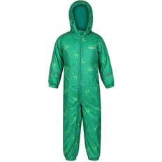 Insulating Function Rain Overalls Children's Clothing Regatta Kid's Printed Splat II Waterproof Puddle Suit - Jelly Bean Dinosaur