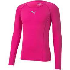 Men - Pink Base Layer Tops Puma Liga Long Sleeve Baselayer Men - Fluorescent Pink