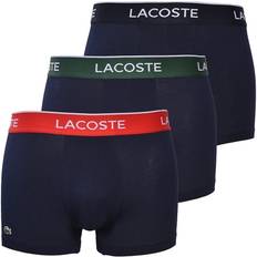 Lacoste Blue - Men Men's Underwear Lacoste Casual Trunks 3-pack - Navy Blue/Green/Red/Navy Blue