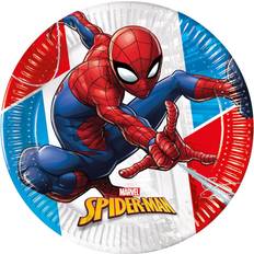 Vegaoo Marvel's Spider-Man Super Hero Eco-Friendly Compostable Paper Plates 23cm 8Ct