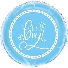 Unique Party 73397 Blue Baby Shower It's A Boy Round Foil Balloon 18" 1 Pc