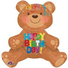 Amscan 10039549 Birthday Foil Balloon with Sitting Bear Design-1 Pc