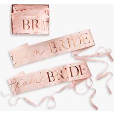Bridal Shower Photo Props, Party Hats & Sashes Ginger Ray wedding team bride 6 pack sash-Pink