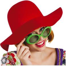 70's Hats Fancy Dress Boland Floppy Hat Red