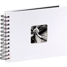 Hama 2107 Fine Art Spiralbound Photo Album, 24 x 17cm, Chalk White, 50 Black pages, 24 x 17 cm