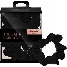 Black Hair Ties Satin Sleep Scrunchies Black