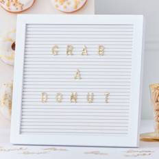 Ginger Ray Decor Peg Letter Board White/Gold