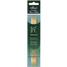 Clover Takumi Bamboo: Knitting Pins: Double Ended: Sets of Five: 16cm x 3.50mm, Wood, 3.5mm