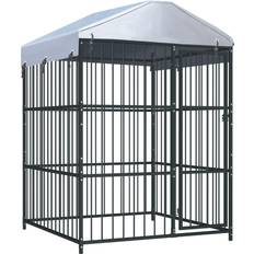 vidaXL Outdoor Dog Kennel with Roo