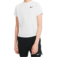 Nike Court Dri-FIT Victory Short-Sleeve T-shirt Kids - White/White/Black