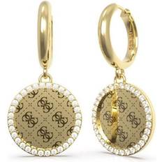 Guess Round Harmony Earrings - Gold/Transparent