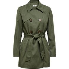 Only Valerie Double Breasted Trenchcoat - Green/Grape Leaf