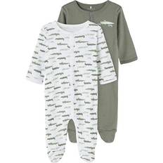 Name It Snap Button Nightsuit 2-pack - Green/Agave Green (13198650)