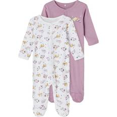 Purple Pyjamases Children's Clothing Name It Snap Button Nightsuit 2-pack - Purple/Valerian (13198648)