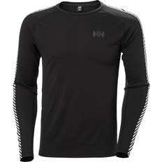 Running Base Layer Tops Helly Hansen Lifa Active Stripe Crew Baselayer Men - Black