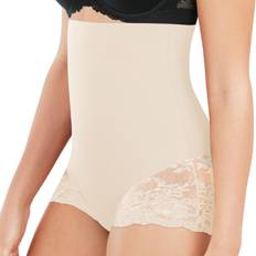 Polyester Girdles Maidenform High Waist Shaping Brief With Lace - Nude