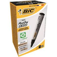 Bic Marking 2300 Permanent Marker Chisel Tip 3.7-5.5mm Black 12-pack
