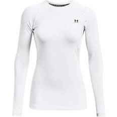 White - Women Base Layers Under Armour ColdGear Authentics Crew Tops Women - White/Black