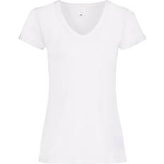 Universal Textiles Women's Value Fitted V-Neck Short Sleeve Casual T-shirt - Snow