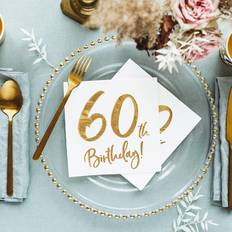 PartyDeco 60th Birthday Servetter Guld