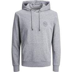 Jack & Jones Logo Decorated Hoodie - Gray/Light Gray Melange