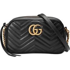Gucci Crossbody Bags Gucci GG Marmont Small Matelassé Shoulder Bag - Black