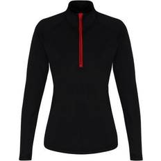 Tridri Performance Quarter Zip Top Women - Black/Red