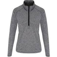 Tridri Performance Quarter Zip Top Women - Black Melange/Black