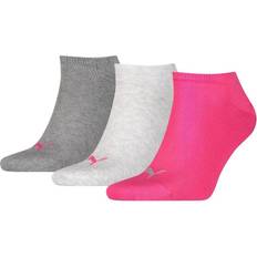 Puma Unisex Adult Invisible Socks 3-pack - Pink/Grey/Charcoal Grey