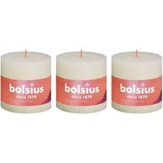 Bolsius Rustic Pillar 3-Pack Candle 10cm 3pcs