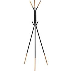 Black Clothes Racks Dkd Home Decor Hat stand Black Steel Rubber wood (65 x 65 x 179 cm) Clothes Rack