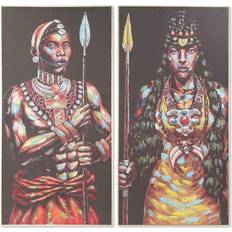 Dkd Home Decor Tavla Kanvas Afrikan (2 pcs) (60 x 5 x 120 cm) Framed Art