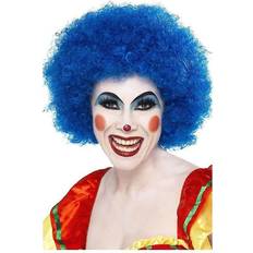 Blue Short Wigs Fancy Dress Smiffys Crazy Clown Wig Blue