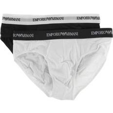 Emporio Armani White Underwear Emporio Armani Core Logo Band with Briefs 2-pack - White/Navy Blue