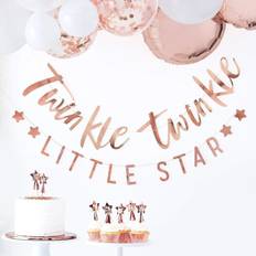 Ginger Ray Rose Gold Twinkle Little Baby Shower Bunting Party Decoration